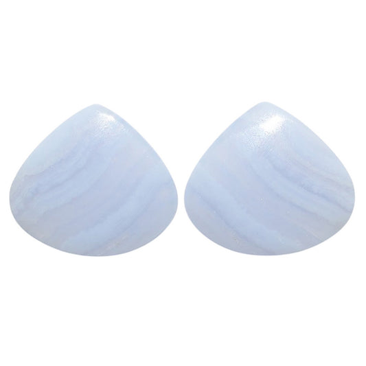 Blue Lace Agate Pair 20.7x23x4.3 mm Heart Shape Polished Gemstone LS89-07745