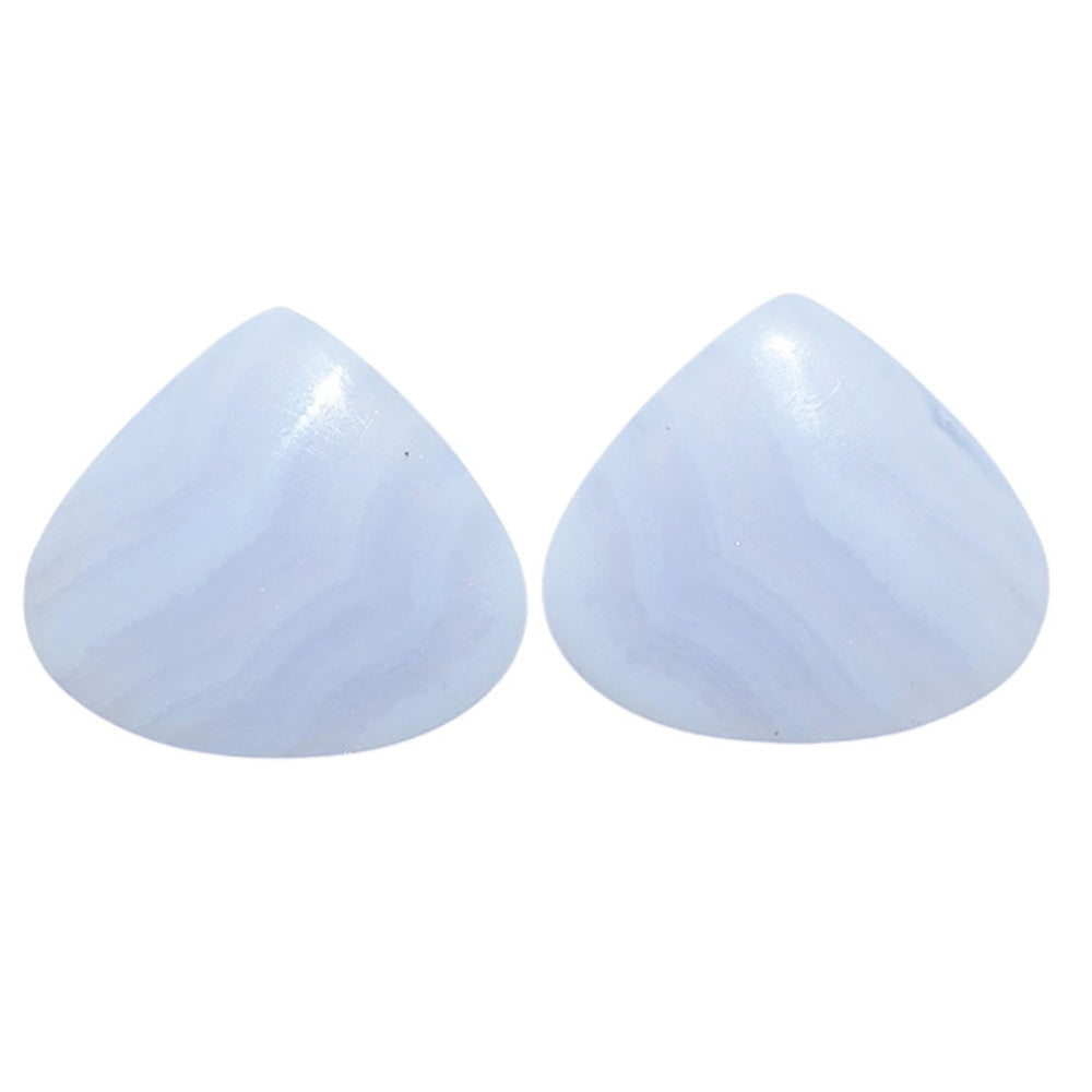 Blue Lace Agate Pair 19.6x22.15x4.5 mm Heart Shape Polished Gemstone LS89-07746