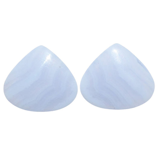 Blue Lace Agate Pair 19.6x22.15x4.5 mm Heart Shape Polished Gemstone LS89-07746
