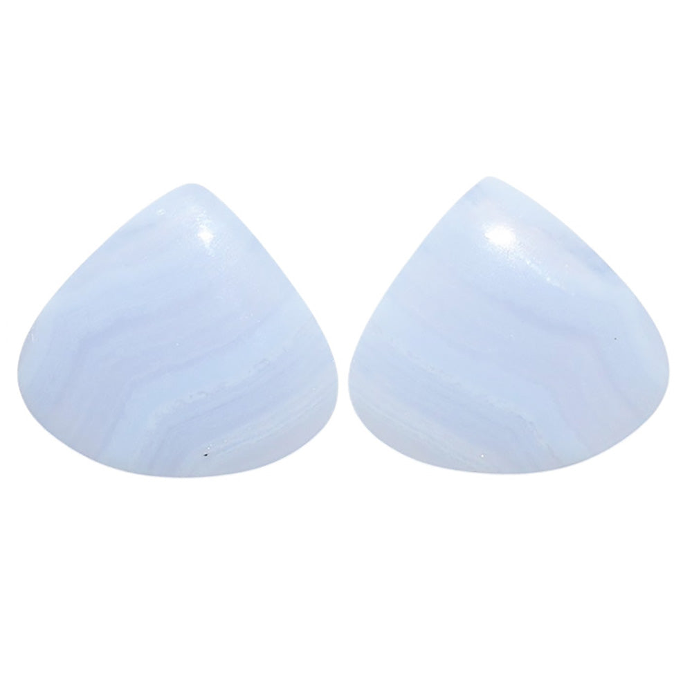 Blue Lace Agate Pair 20.8x22.5x4.4 mm Heart Shape Polished Gemstone LS89-07747