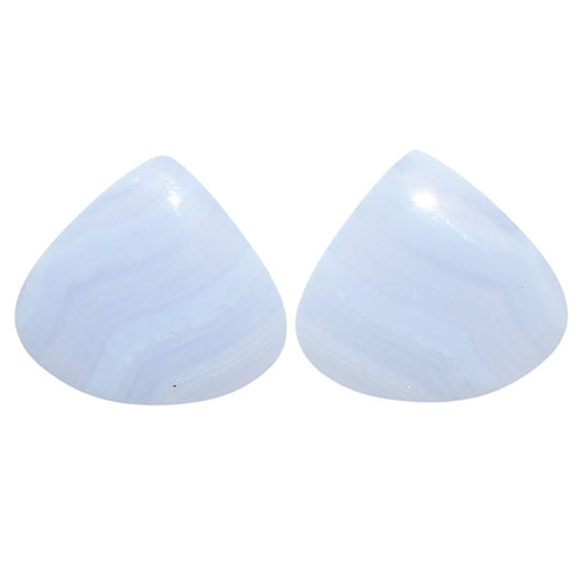 Blue Lace Agate Pair 20.8x22.5x4.4 mm Heart Shape Polished Gemstone LS89-07747