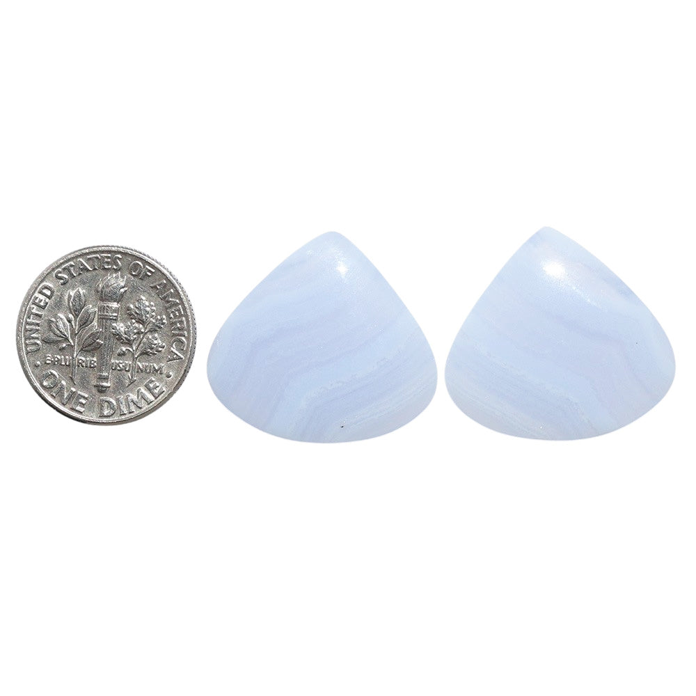 Blue Lace Agate Pair 20.8x22.5x4.4 mm Heart Shape Polished Gemstone LS89-07747