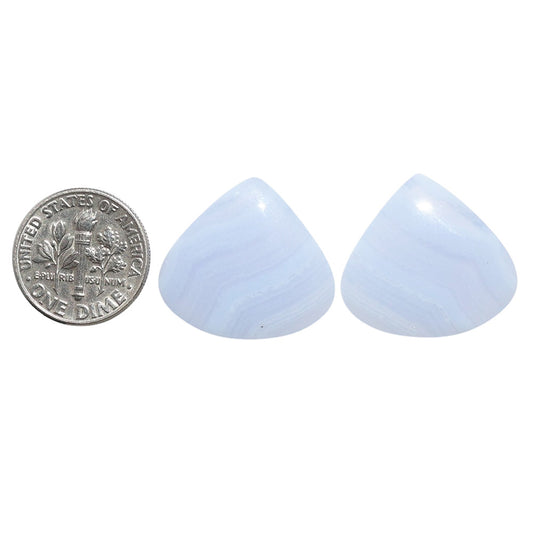 Blue Lace Agate Pair 20.8x22.5x4.4 mm Heart Shape Polished Gemstone LS89-07747