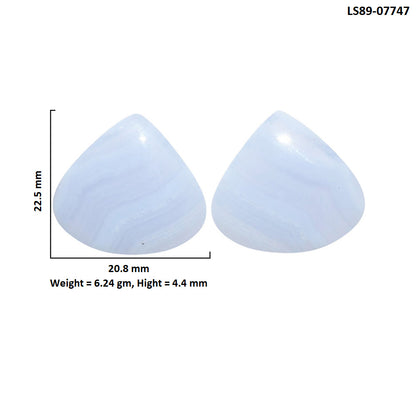 Blue Lace Agate Pair 20.8x22.5x4.4 mm Heart Shape Polished Gemstone LS89-07747