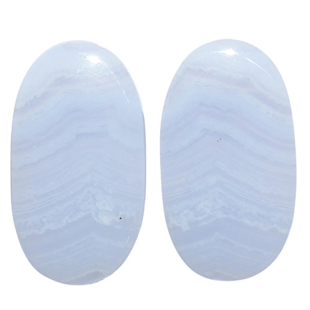 Blue Lace Agate Pair 13.3x23.6x4.5 mm Oval Shape Polished Gemstone LS89-07749