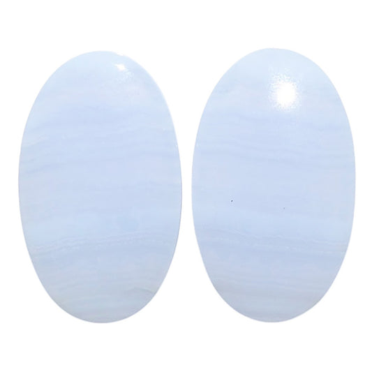 Blue Lace Agate Pair 12.8x21.3x4 mm Oval Shape Polished Gemstone LS89-07752