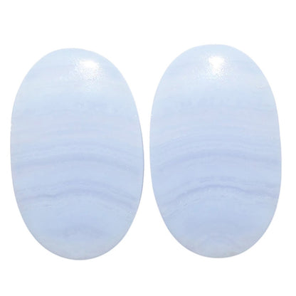 Blue Lace Agate Pair 13.1x21x4.5 mm Oval Shape Polished Gemstone LS89-07753