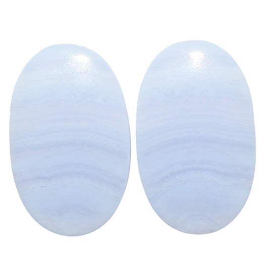 Blue Lace Agate Pair 13.1x21x4.5 mm Oval Shape Polished Gemstone LS89-07753