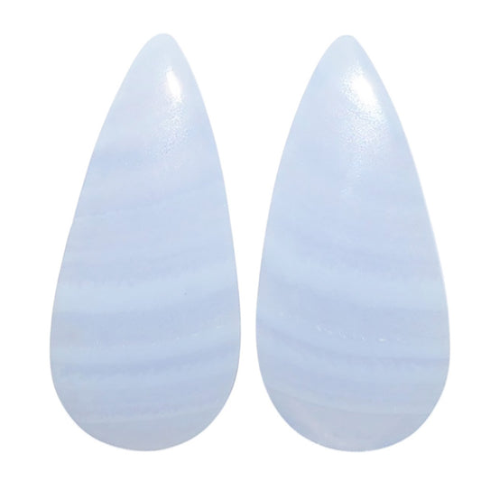 Blue Lace Agate Pair 11.1x24x4.4 mm Pear Shape Polished Gemstone LS89-07754