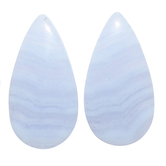 Blue Lace Agate Pair 11.3x21.7x4.7 mm Pear Shape Polished Gemstone LS89-07755