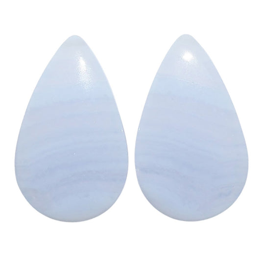 Blue Lace Agate Pair 13x21.1x4 mm Pear Shape Polished Gemstone LS89-07756