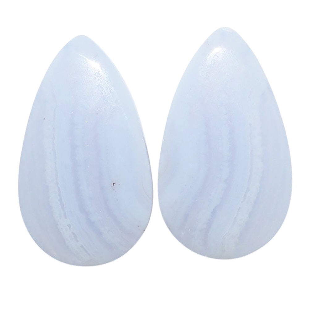 Blue Lace Agate Pair 13.2x22.6x4 mm Pear Shape Polished Gemstone LS89-07757