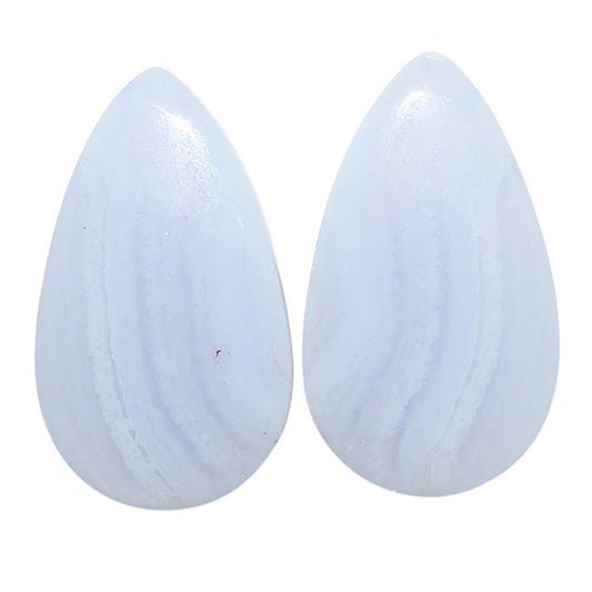 Blue Lace Agate Pair 13.2x22.6x4 mm Pear Shape Polished Gemstone LS89-07757