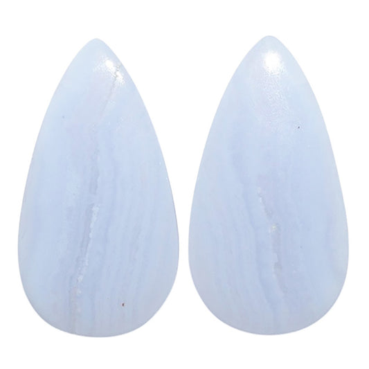 Blue Lace Agate Pair 13.2x24.3x4 mm Pear Shape Polished Gemstone LS89-07758