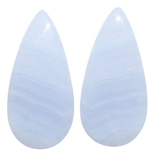 Blue Lace Agate Pair 11.5x23.8x4 mm Pear Shape Polished Gemstone LS89-07759
