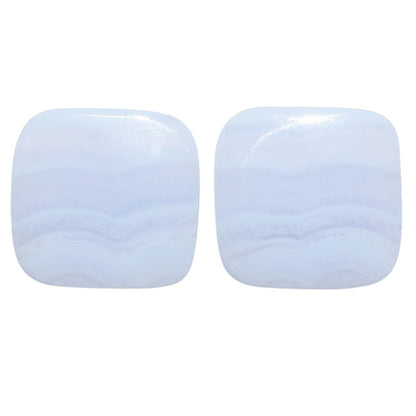 Blue Lace Agate Pair 16.1x16.9x4 mm Cushion Shape Polished Gemstone LS89-07769