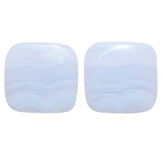 Blue Lace Agate Pair 16.1x16.9x4 mm Cushion Shape Polished Gemstone LS89-07769