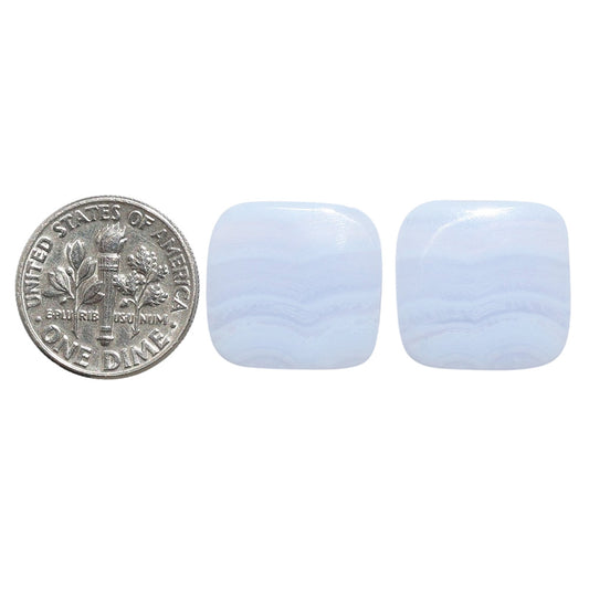 Blue Lace Agate Pair 16.1x16.9x4 mm Cushion Shape Polished Gemstone LS89-07769