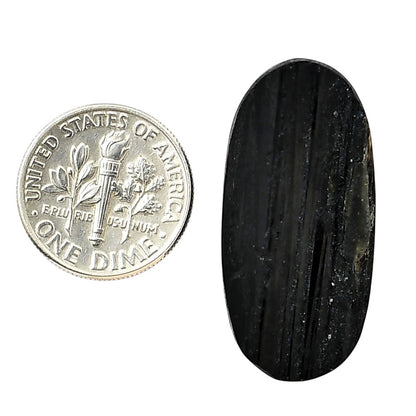 Black Tourmaline Rough 15.4x32.25x6.5 mm Oval Shape Polished Gemstone LS90-05592