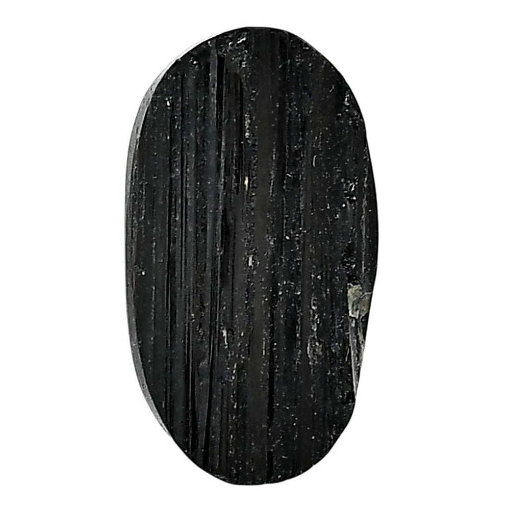 Black Tourmaline Rough 16.8x19.6x8 mm Oval Shape Polished Gemstone LS90-05593