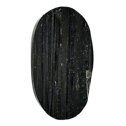 Black Tourmaline Rough 16.8x19.6x8 mm Oval Shape Polished Gemstone LS90-05593