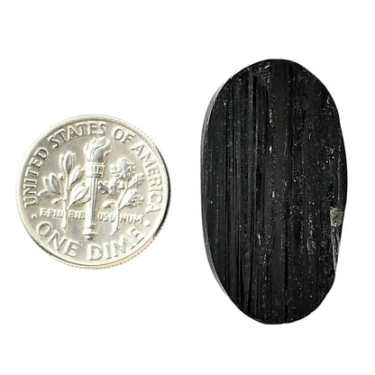 Black Tourmaline Rough 16.8x19.6x8 mm Oval Shape Polished Gemstone LS90-05593