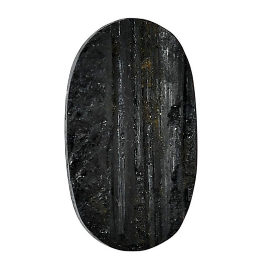 Black Tourmaline Rough 17.9x31.4x5 mm Oval Shape Polished Gemstone LS90-05594