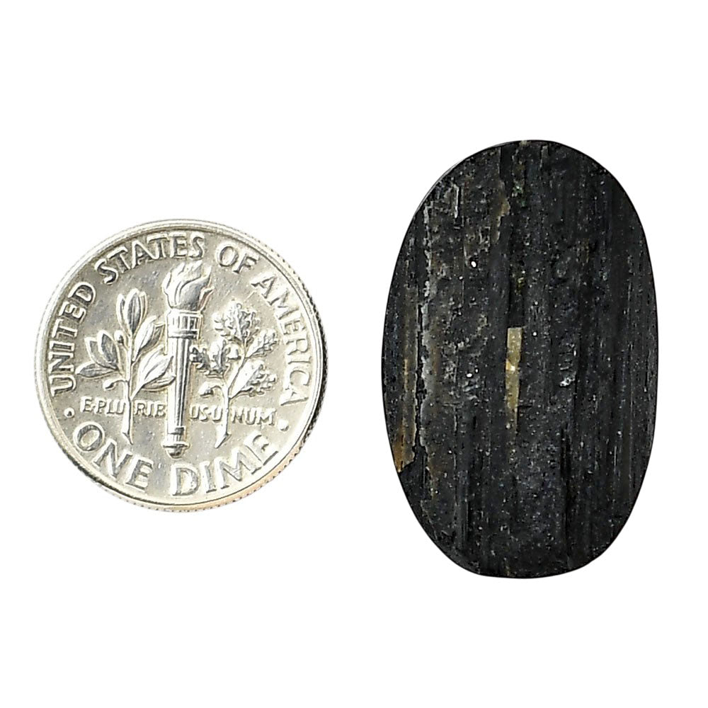 Black Tourmaline Rough 16.8x26.45x6 mm Oval Shape Polished Gemstone LS90-05595