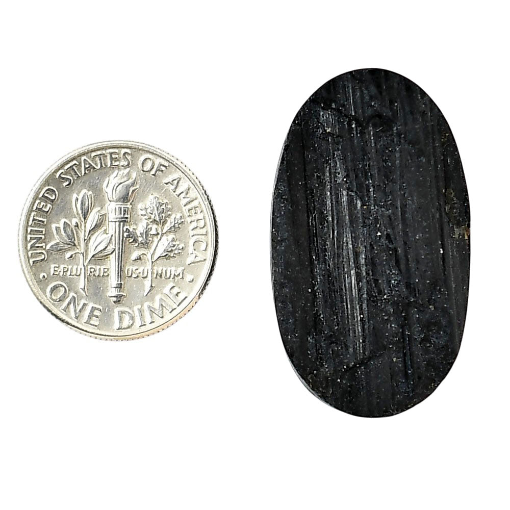 Black Tourmaline Rough 17.6x30.55x7 mm Oval Shape Polished Gemstone LS90-05596