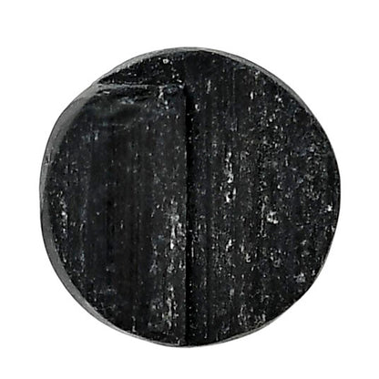 Black Tourmaline Rough 20.3x20.3x6 mm Round Shape Polished Gemstone LS90-05597