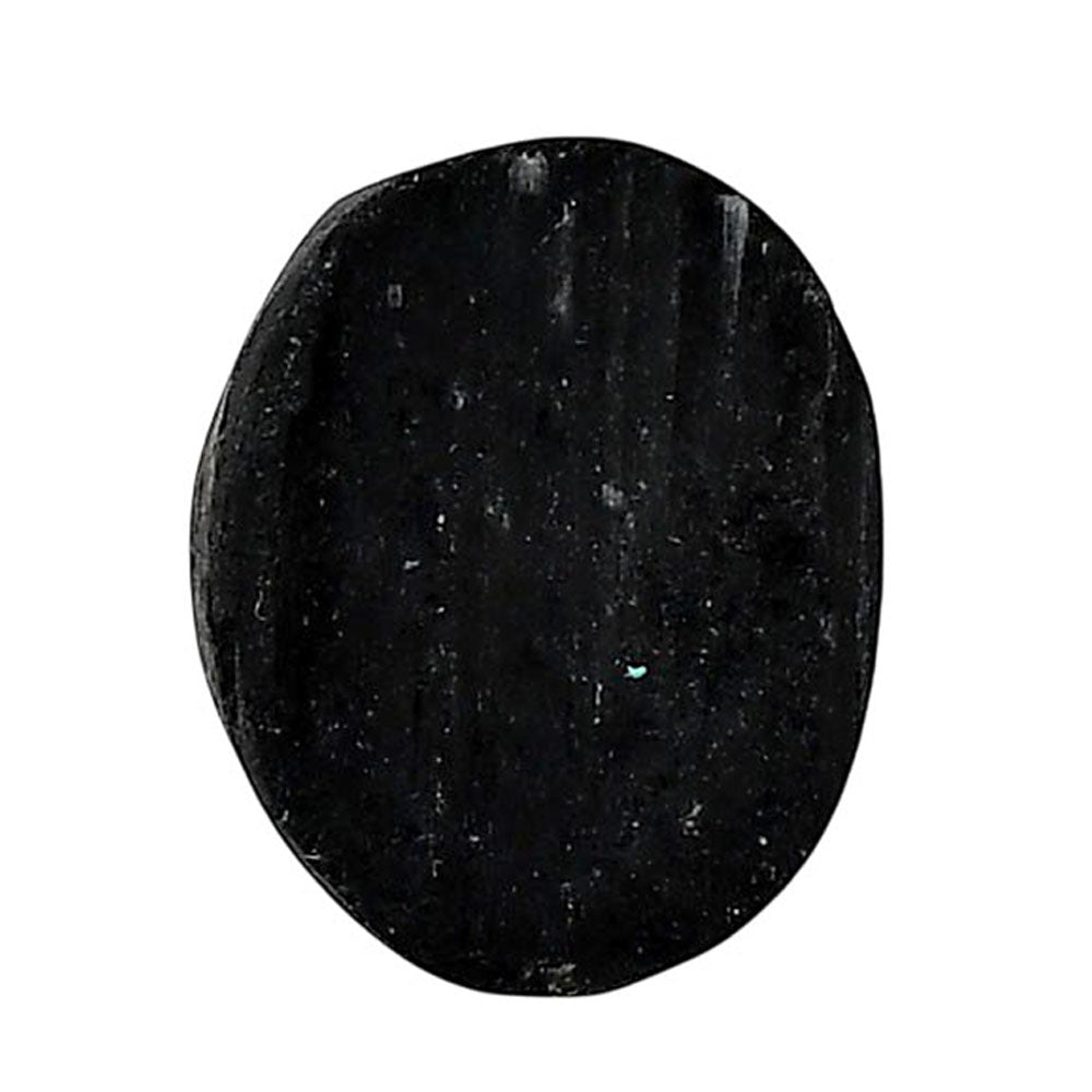 Black Tourmaline Rough 16.3x20.5x7 mm Oval Shape Polished Gemstone LS90-05598