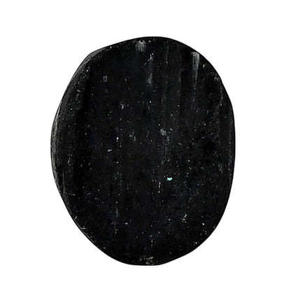Black Tourmaline Rough 16.3x20.5x7 mm Oval Shape Polished Gemstone LS90-05598