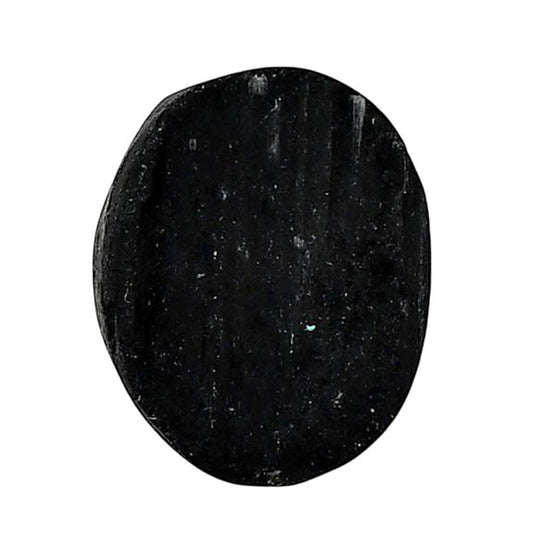 Black Tourmaline Rough 16.3x20.5x7 mm Oval Shape Polished Gemstone LS90-05598
