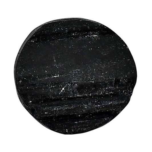 Black Tourmaline Rough 20x20x6 mm Round Shape Polished Gemstone LS90-05599
