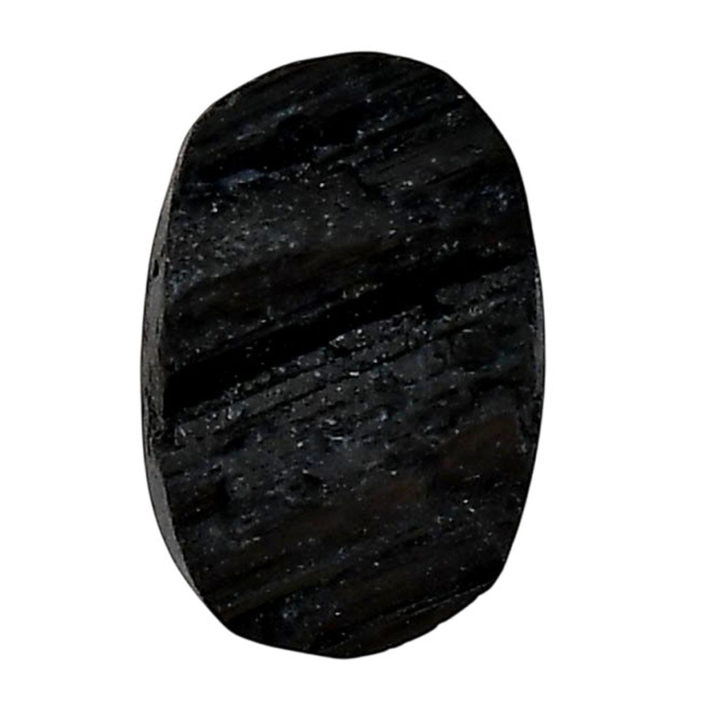 Black Tourmaline Rough 15x22.3x8 mm Oval Shape Polished Gemstone LS90-05600