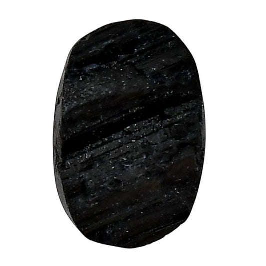 Black Tourmaline Rough 15x22.3x8 mm Oval Shape Polished Gemstone LS90-05600