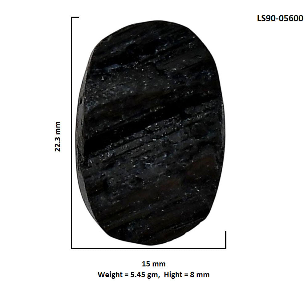 Black Tourmaline Rough 15x22.3x8 mm Oval Shape Polished Gemstone LS90-05600