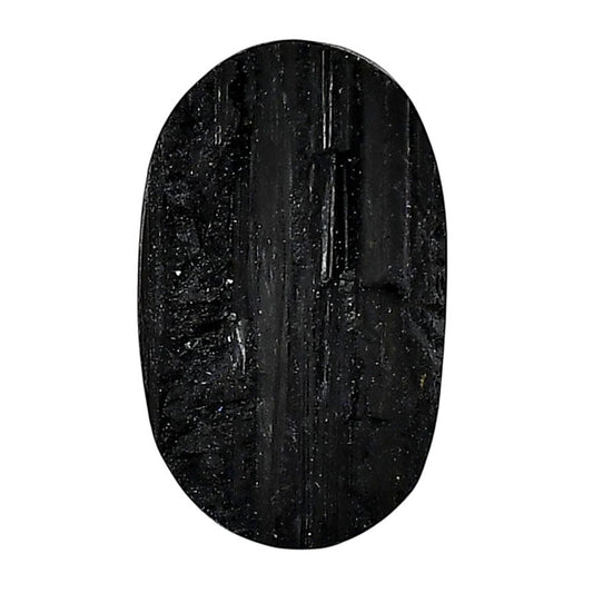 Black Tourmaline Rough 17.3x28.4x7 mm Oval Shape Polished Gemstone LS90-05601