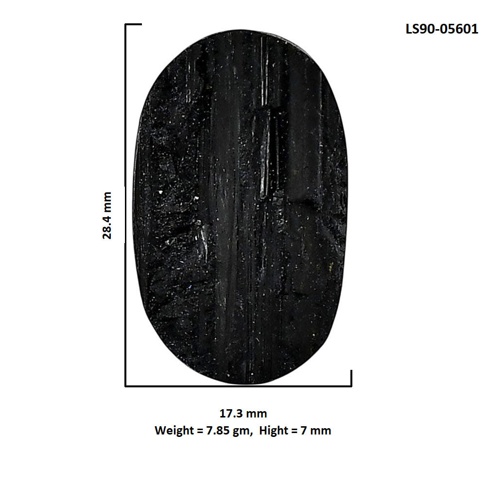 Black Tourmaline Rough 17.3x28.4x7 mm Oval Shape Polished Gemstone LS90-05601