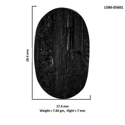 Black Tourmaline Rough 17.3x28.4x7 mm Oval Shape Polished Gemstone LS90-05601