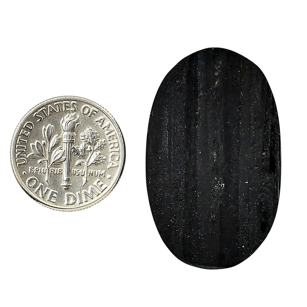 Black Tourmaline Rough 20.7x33.7x6.5 mm Oval Shape Polished Gemstone LS90-05604