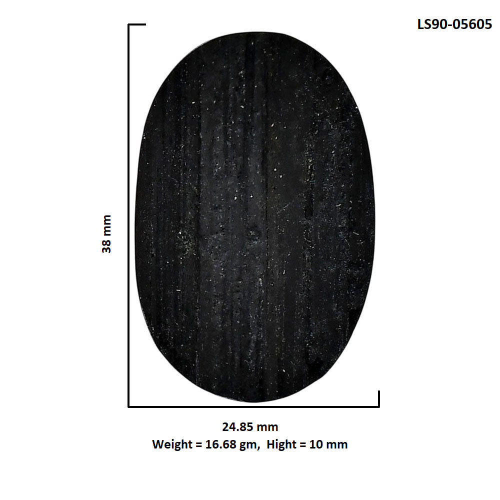 Black Tourmaline Rough 24.85x38x10 mm Oval Shape Polished Gemstone LS90-05605
