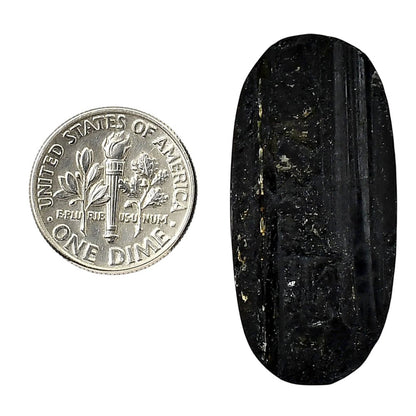 Black Tourmaline Rough 17.2x36.55x7 mm Oval Shape Polished Gemstone LS90-05606