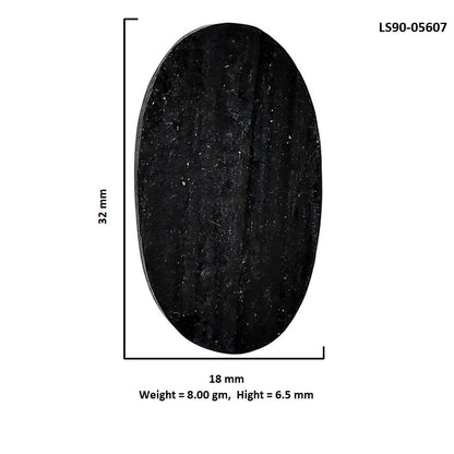 Black Tourmaline Rough 18x32x6.5 mm Oval Shape Polished Gemstone LS90-05607