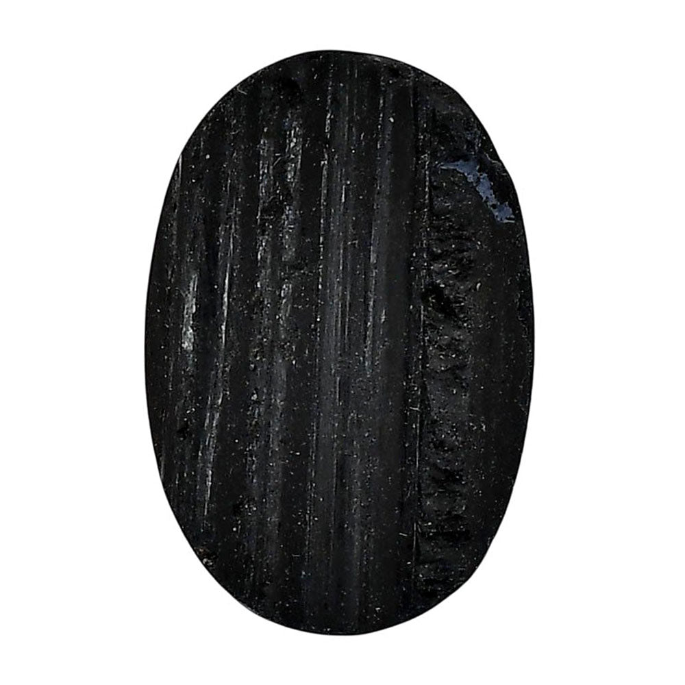 Black Tourmaline Rough 22.2x33.3x7 mm Oval Shape Polished Gemstone LS90-05608