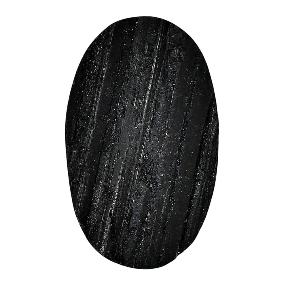Black Tourmaline Rough 27.5x45.45x8 mm Oval Shape Polished Gemstone LS90-05609