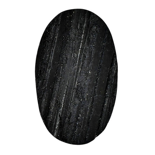 Black Tourmaline Rough 27.5x45.45x8 mm Oval Shape Polished Gemstone LS90-05609