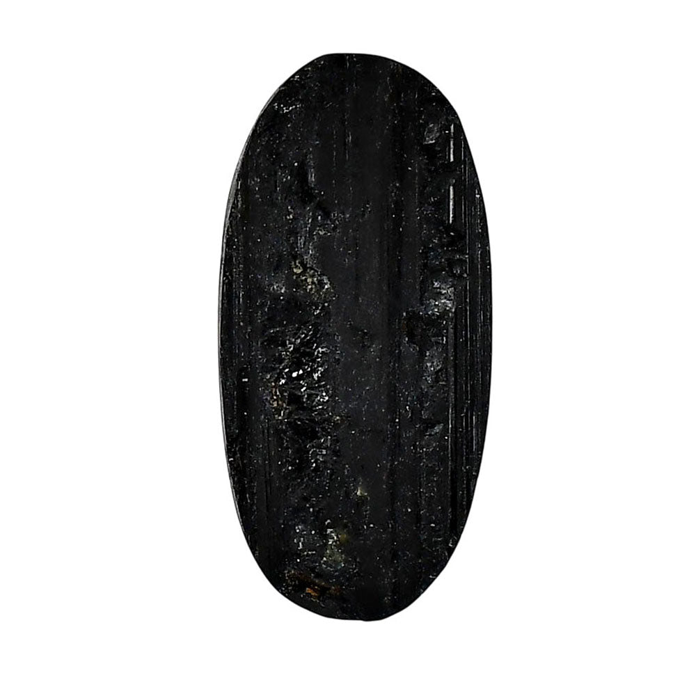 Black Tourmaline Rough 17.85x36.6x8 mm Oval Shape Polished Gemstone LS90-05610