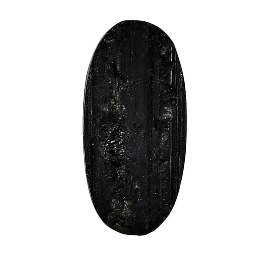 Black Tourmaline Rough 17.85x36.6x8 mm Oval Shape Polished Gemstone LS90-05610