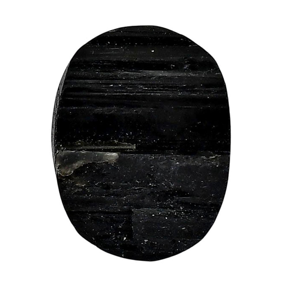 Black Tourmaline Rough 21.2x26.6x8 mm Oval Shape Polished Gemstone LS90-05612